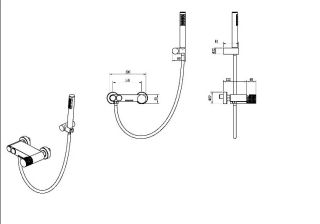 Смеситель для ванны и душа Boheme Stick Spirale 123-BRB.4 брашированная бронза